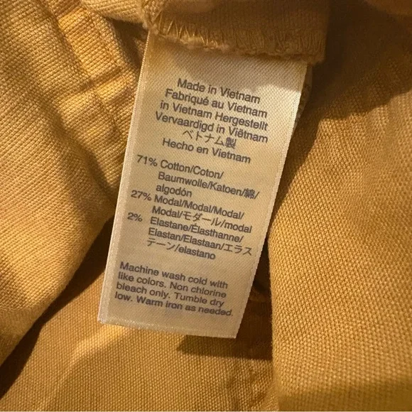 Point Sur J. Crew Wide Leg Cropped Pants Washed Mustard Yellow, Sz 32 - Picture 14 of 14